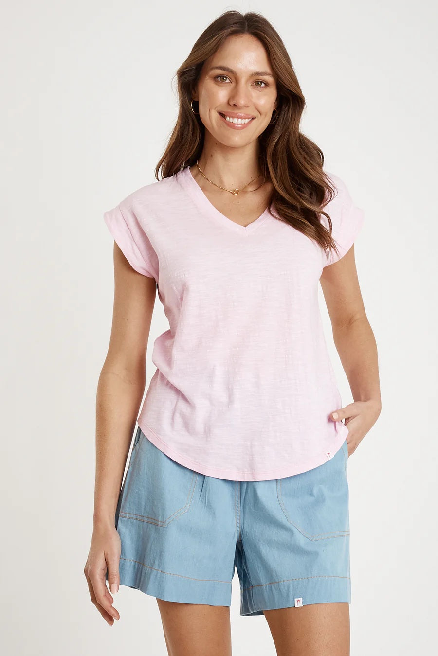 V-neck Tee | Pink