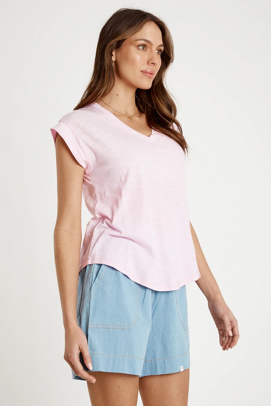 V-neck Tee | Pink