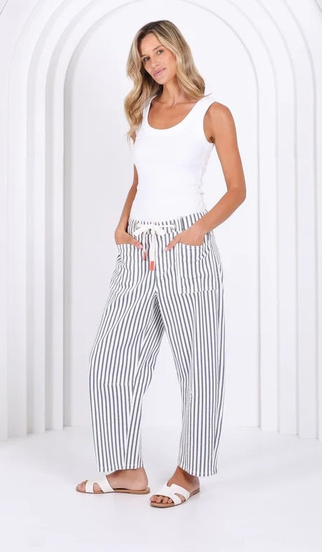 Carter Barrel Jean | Navy Stripe