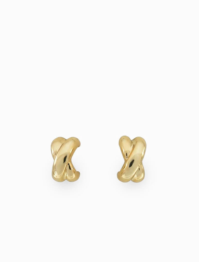 Earrings | Criss Cross Studs Gold