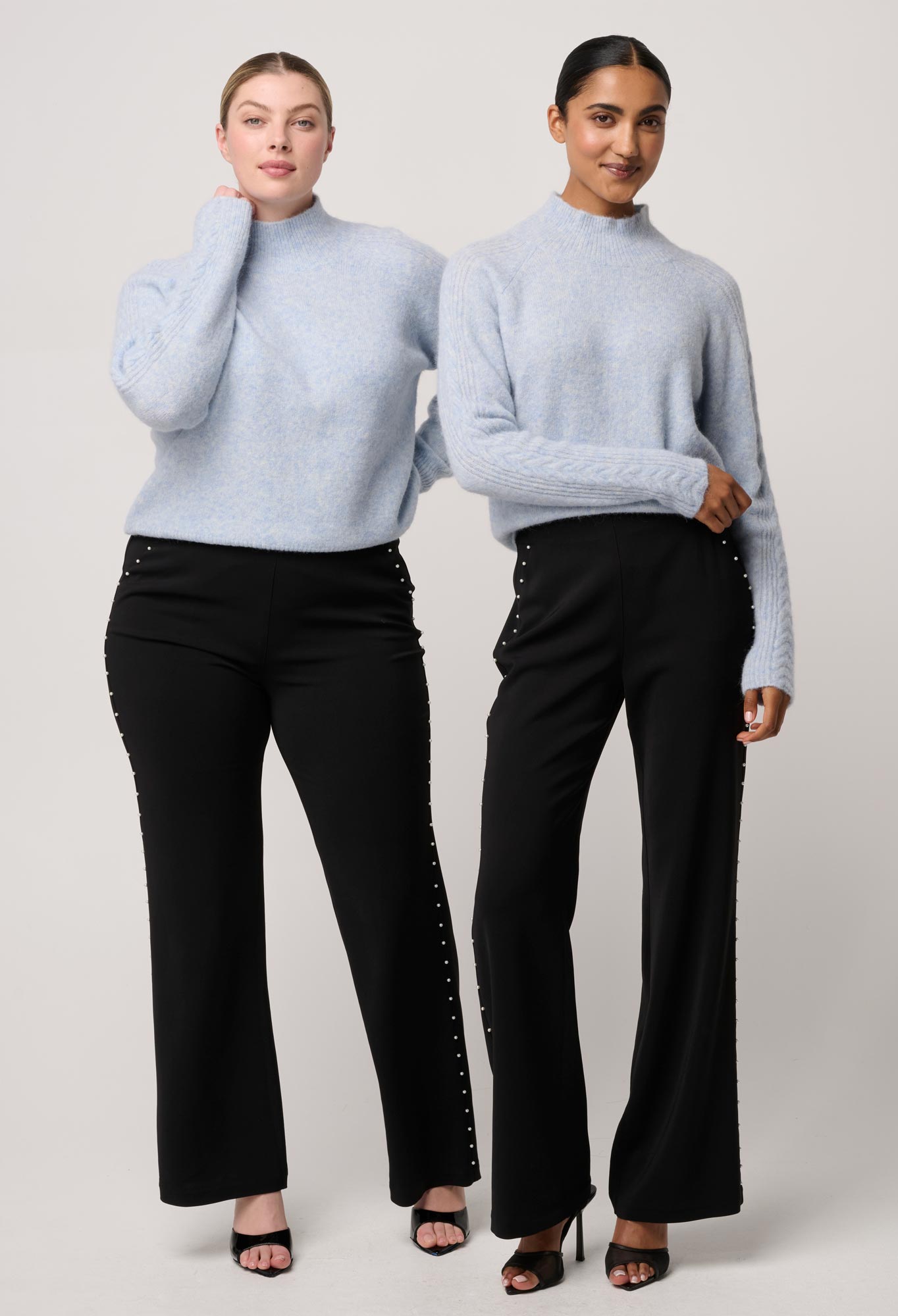 Savanna Alpaca Blend Fluffy Sweater in Blue Frost