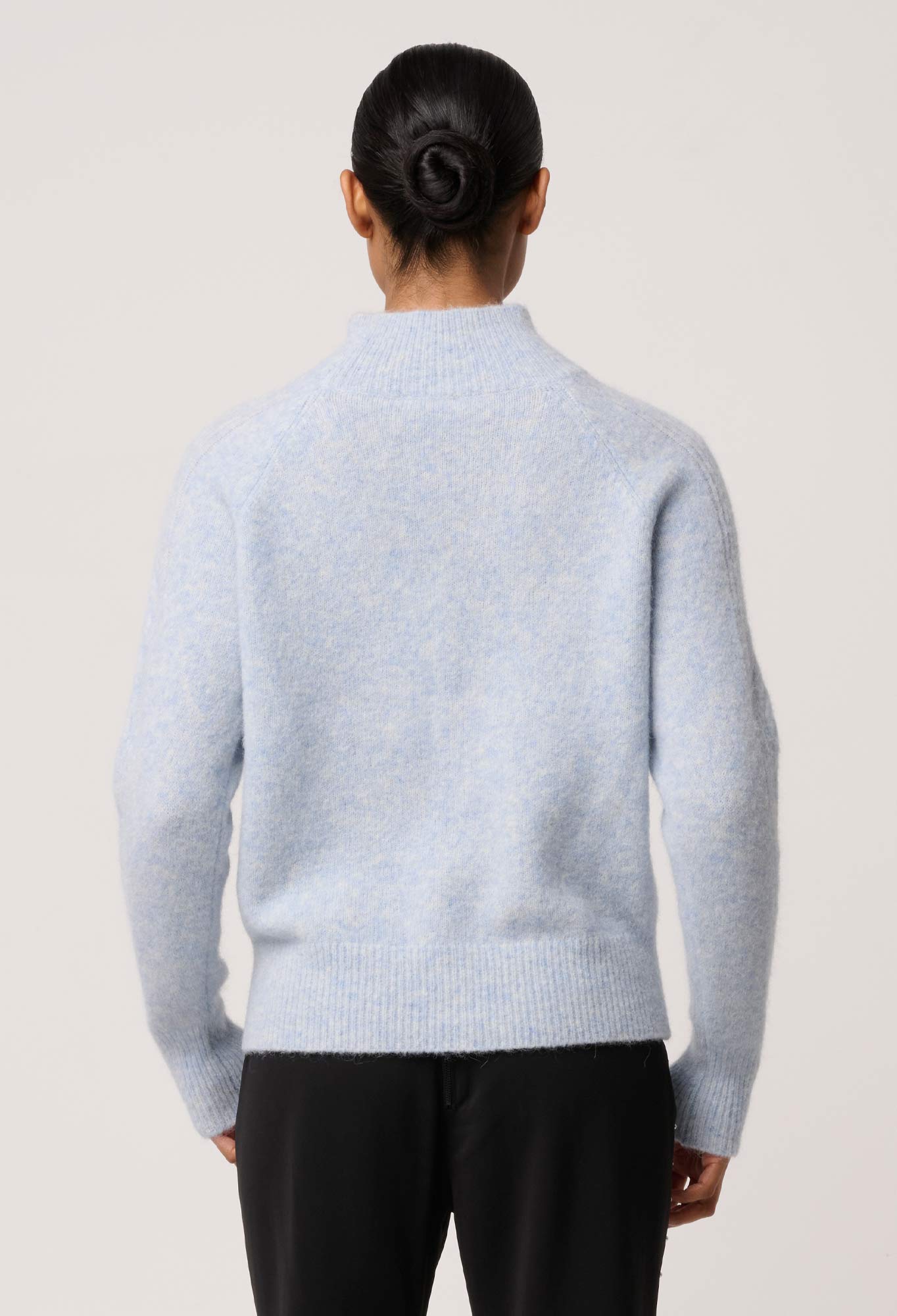 Savanna Alpaca Blend Fluffy Sweater in Blue Frost