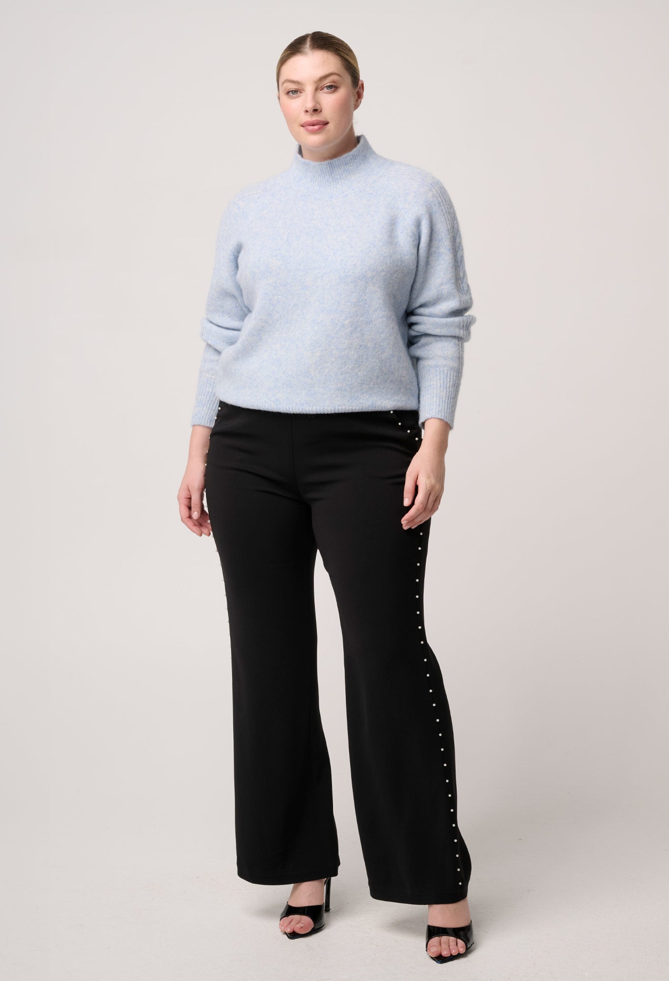 Savanna Alpaca Blend Fluffy Sweater in Blue Frost