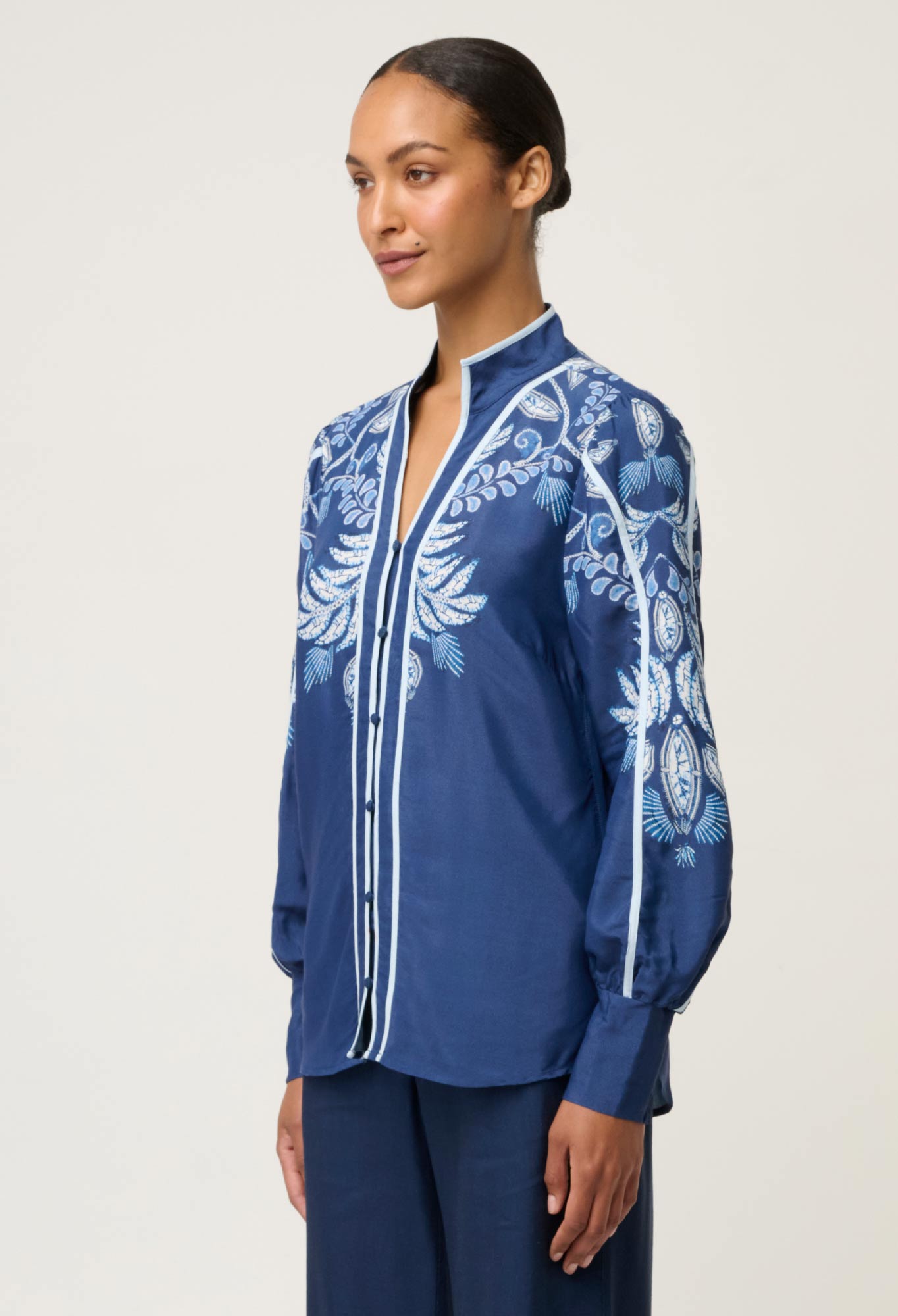 Asher Viscose Faille Shirt in Moonlit Batik
