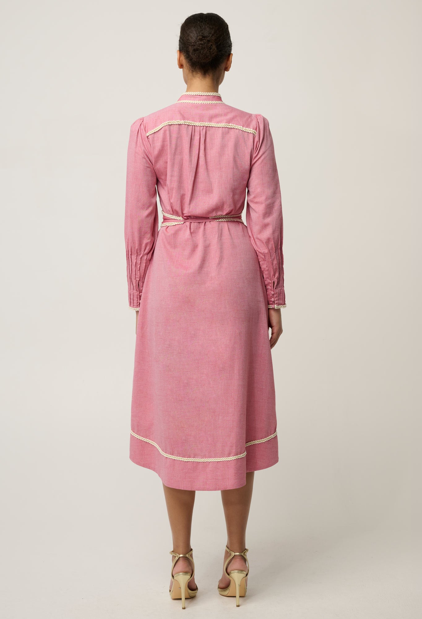 Isla Cotton Chambray Trim Detail Dress